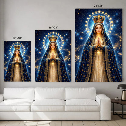 Crowned Virgin Mary’s Divine Radiance Poster/Canvas