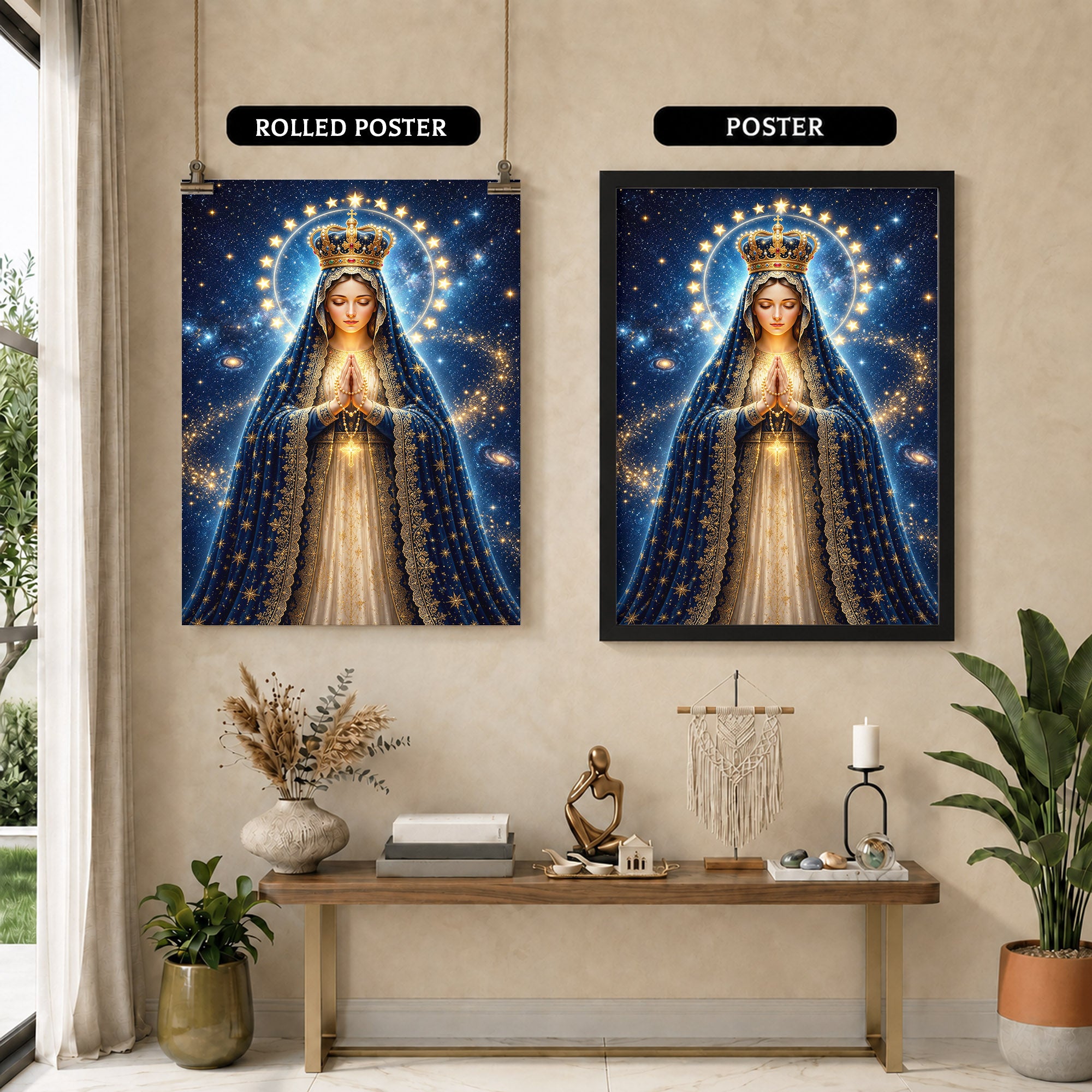 Crowned Queen of Heaven Virgin Mary Poster/Canvas