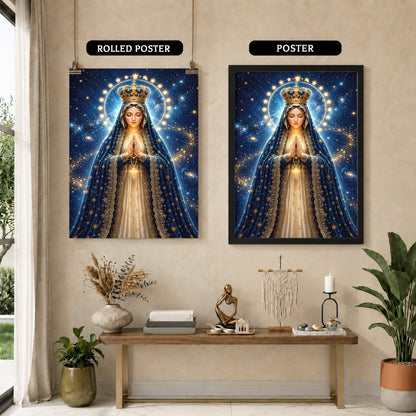Crowned Queen of Heaven Virgin Mary Poster/Canvas