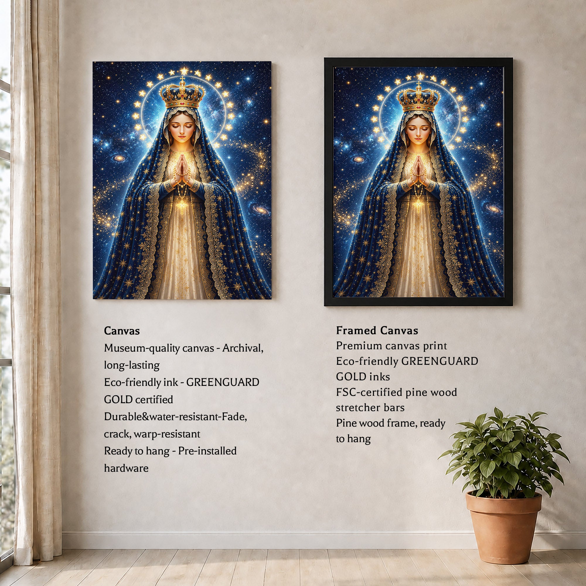 Crowned Queen of Heaven Virgin Mary Poster/Canvas