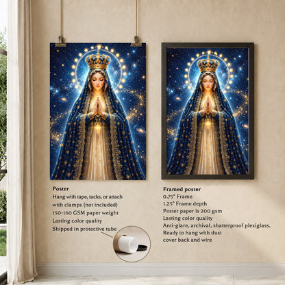 Crowned Queen of Heaven Virgin Mary Poster/Canvas