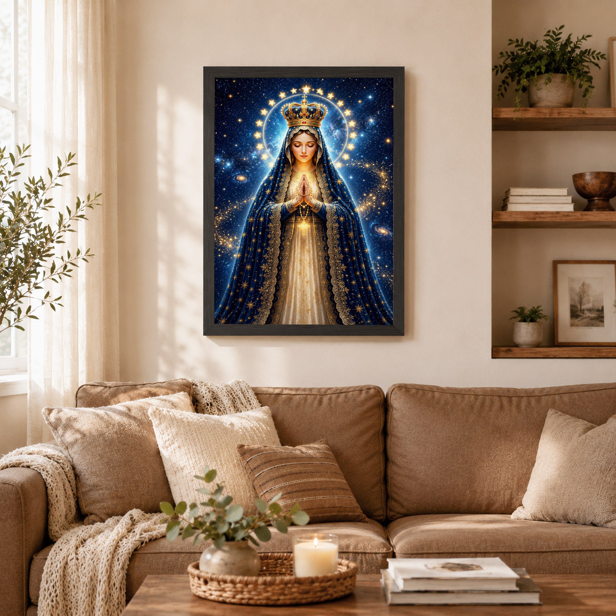 Crowned Queen of Heaven Virgin Mary Poster/Canvas