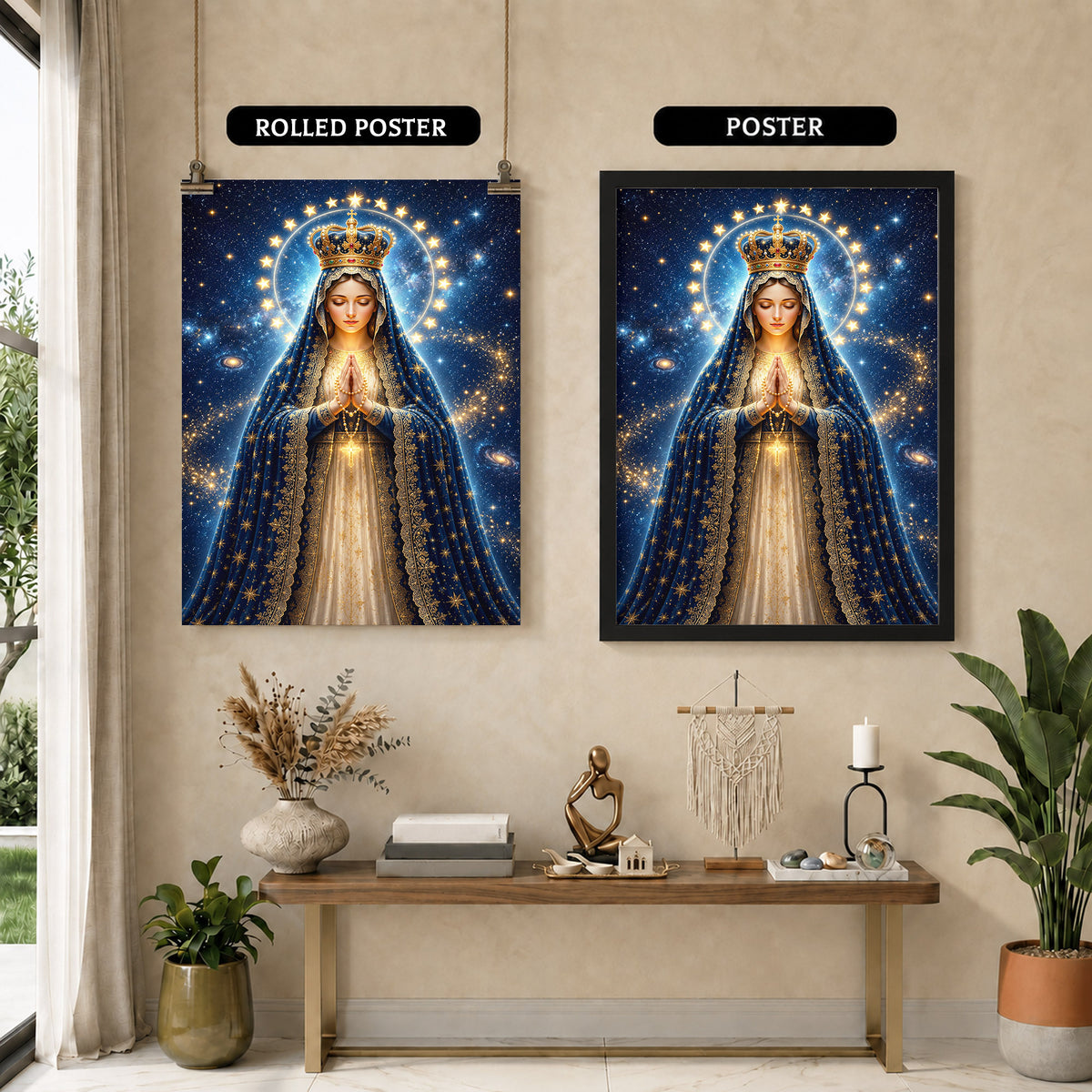 Crowned Virgin Mary’s Divine Radiance Poster/Canvas
