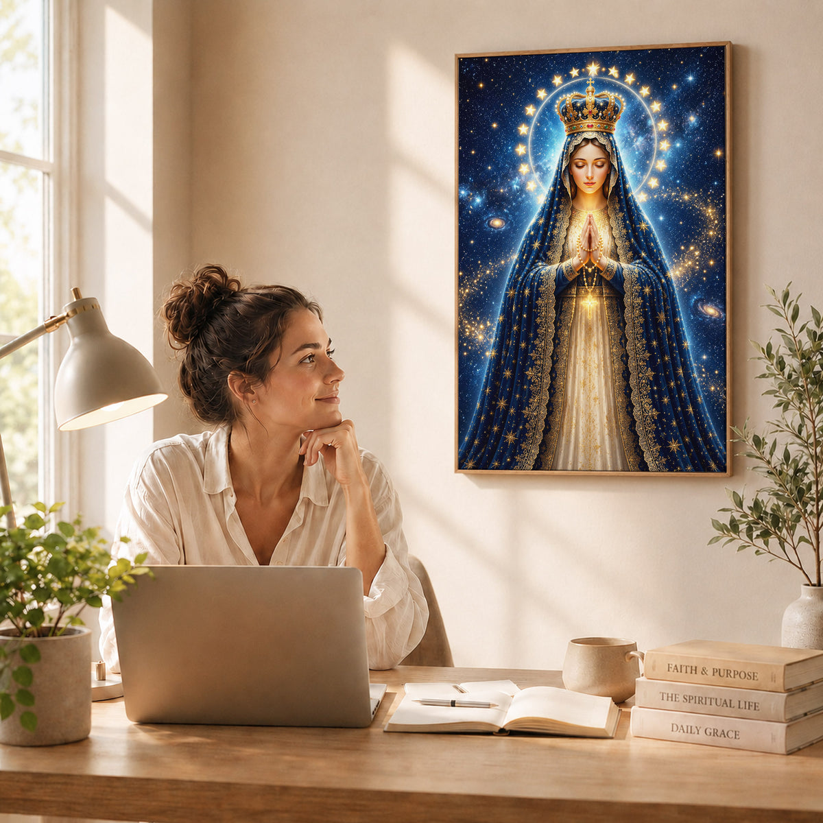 Crowned Queen of Heaven Virgin Mary Poster/Canvas