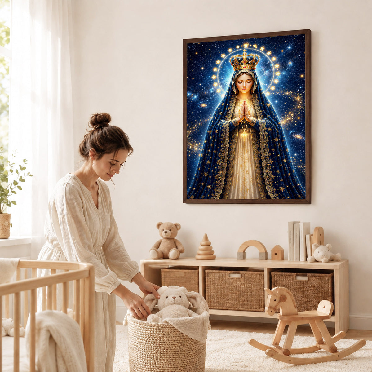 Crowned Queen of Heaven Virgin Mary Poster/Canvas