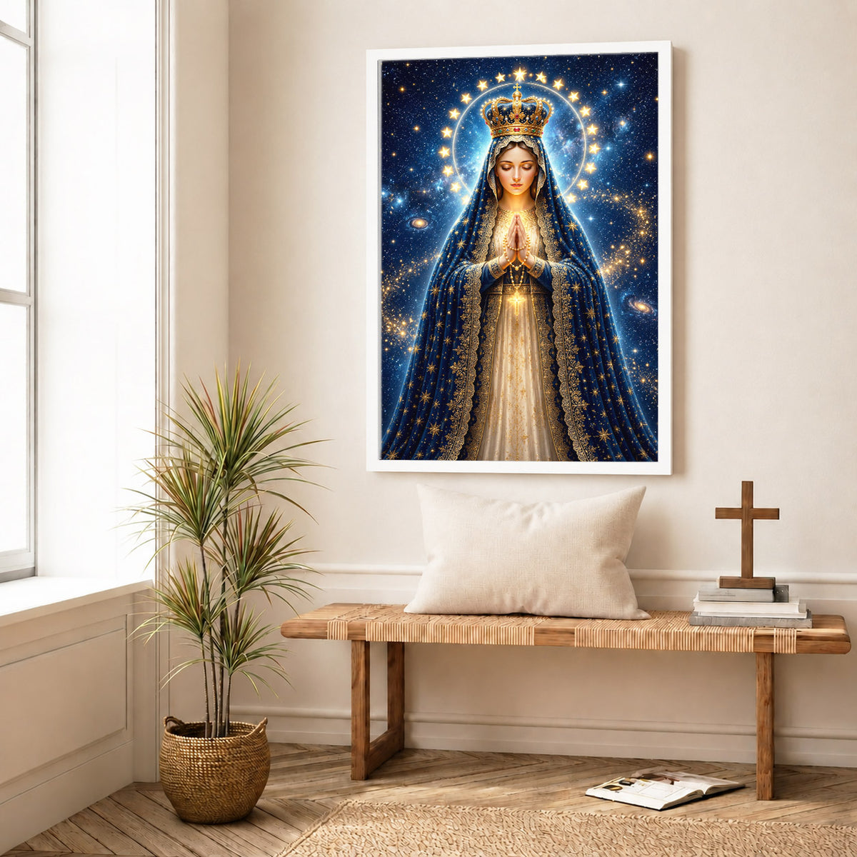 Crowned Queen of Heaven Virgin Mary Poster/Canvas