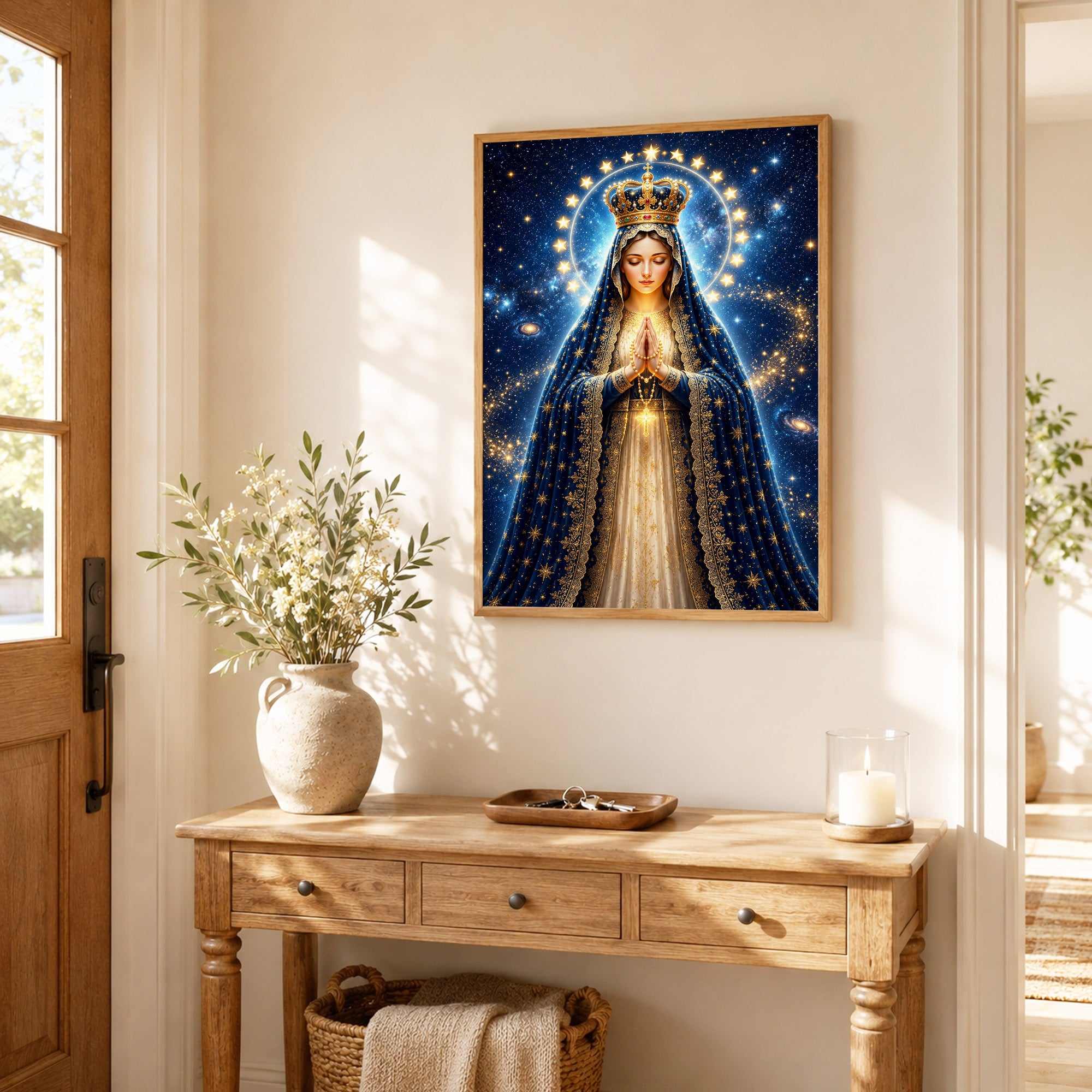 Crowned Queen of Heaven Virgin Mary Poster/Canvas