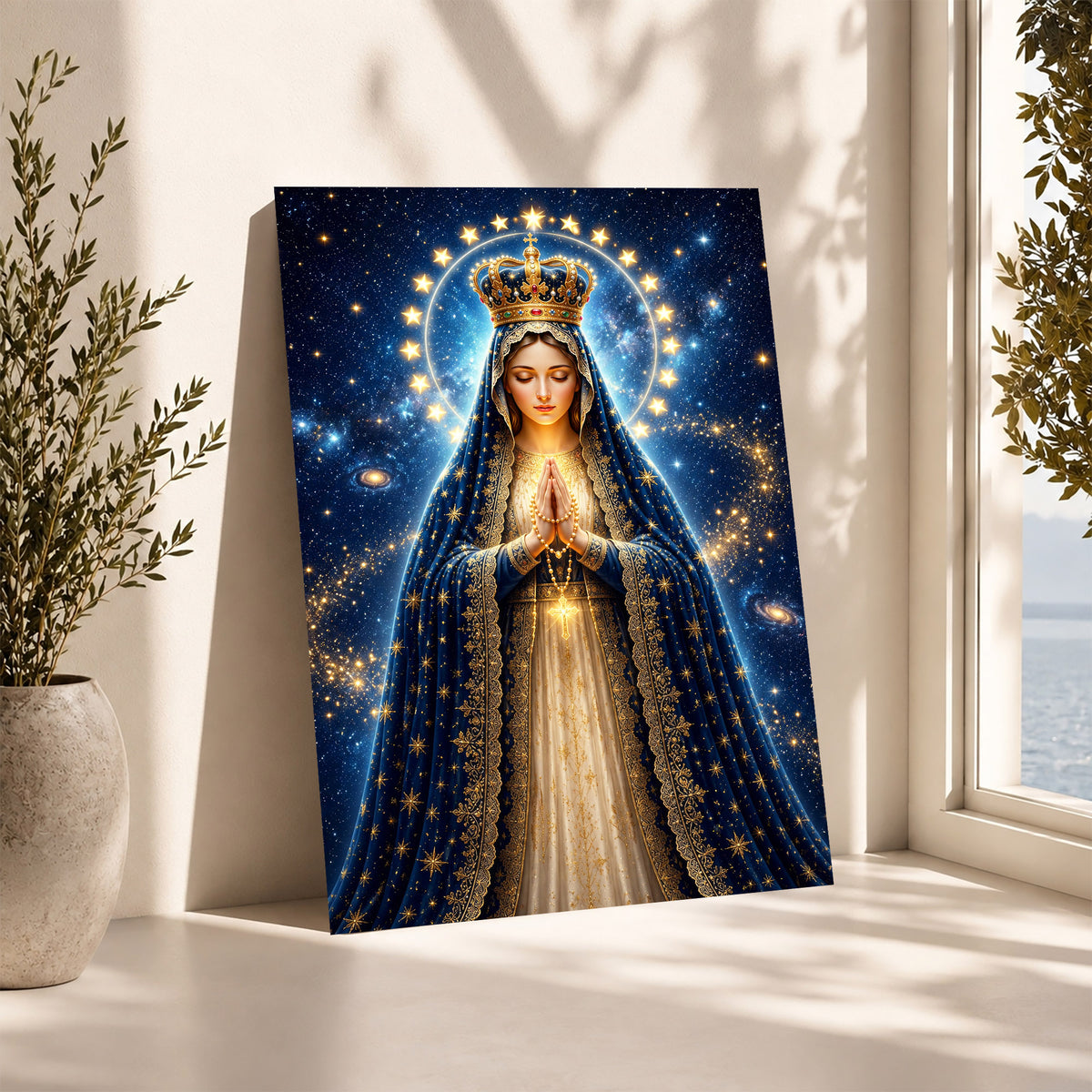 Crowned Queen of Heaven Virgin Mary Poster/Canvas