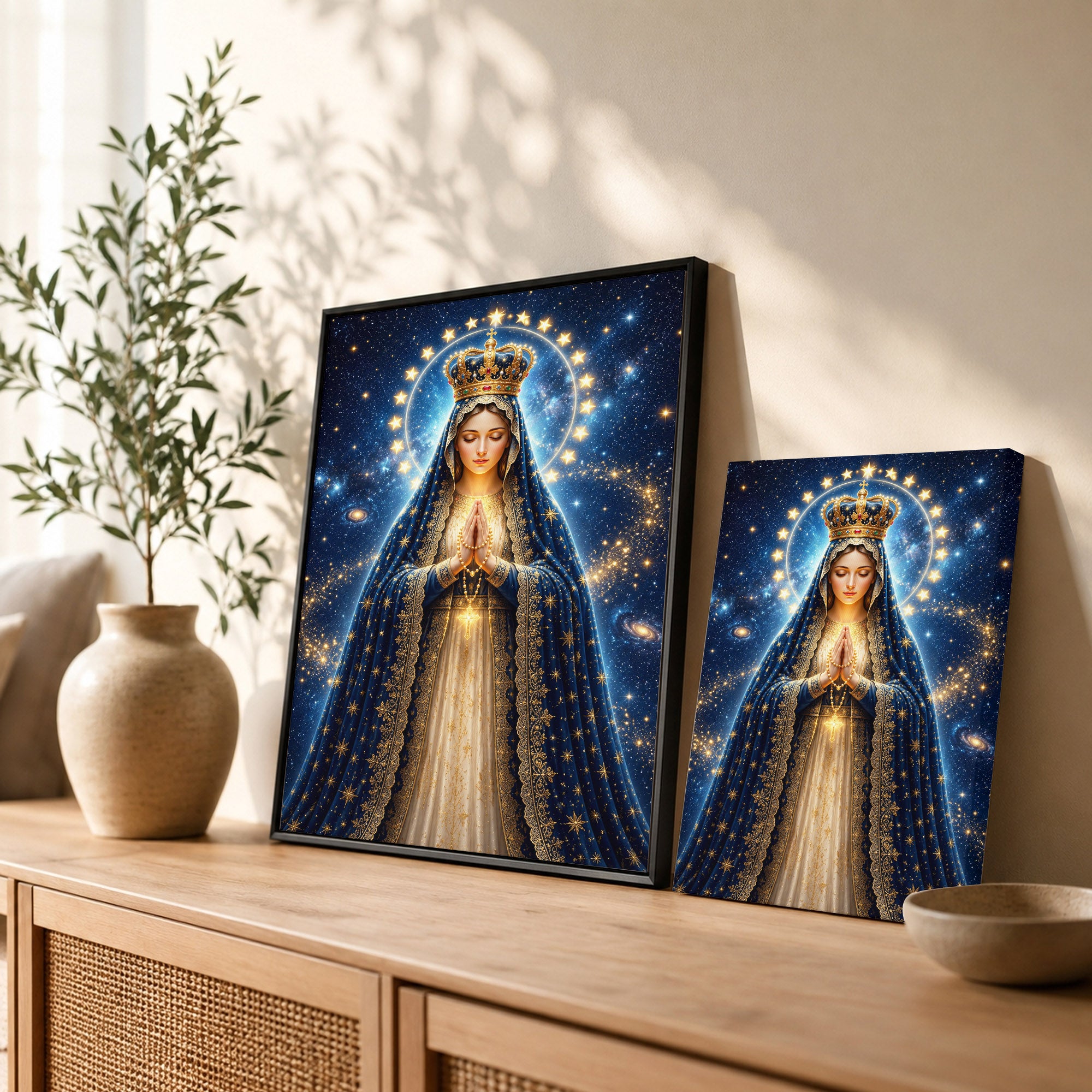 Crowned Queen of Heaven Virgin Mary Poster/Canvas