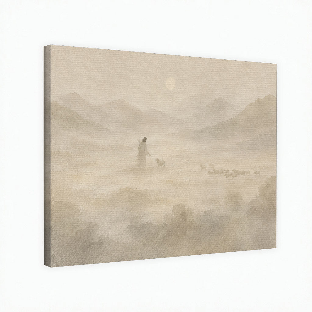Jesus the Good Shepherd Neutral Landscape Poster/Canvas