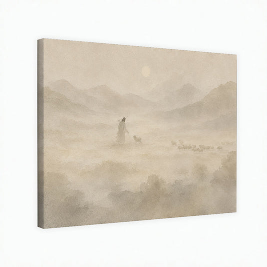 Jesus the Good Shepherd Neutral Landscape Poster/Canvas