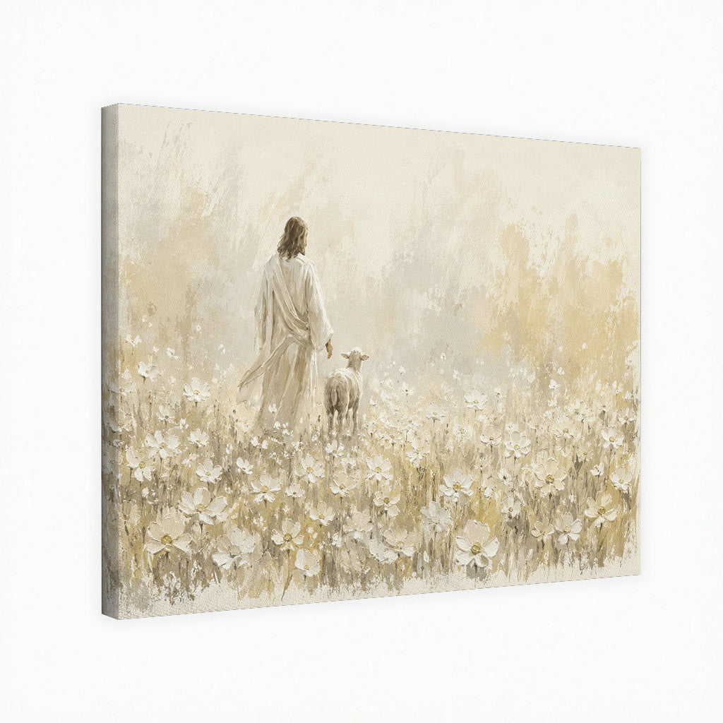 Walking With the Lamb Minimalist Christian Art Poster/Canvas