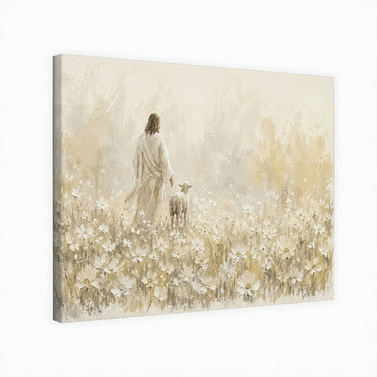 Walking With the Lamb Minimalist Christian Art Poster/Canvas