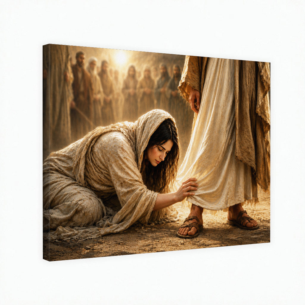 Faith at His Feet Christian Poster/Canvas