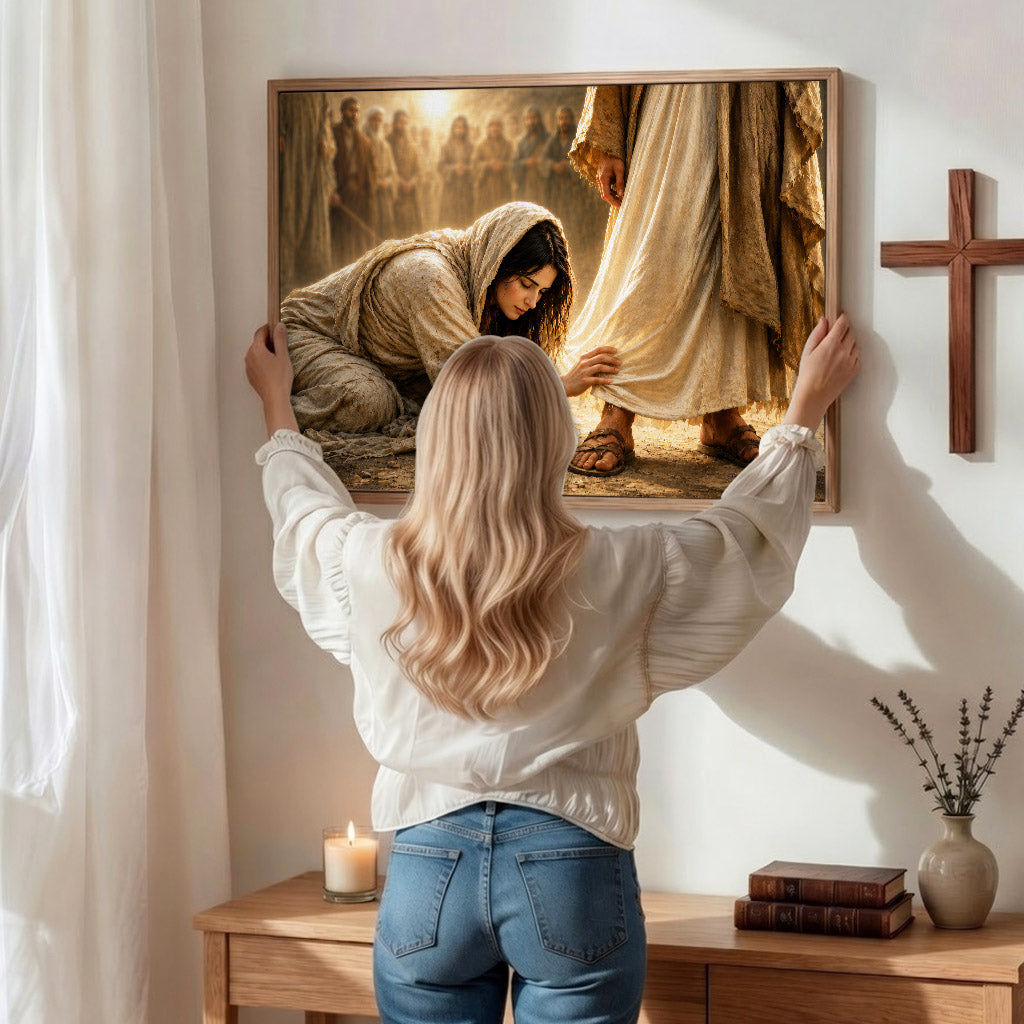 Faith at His Feet Christian Poster/Canvas