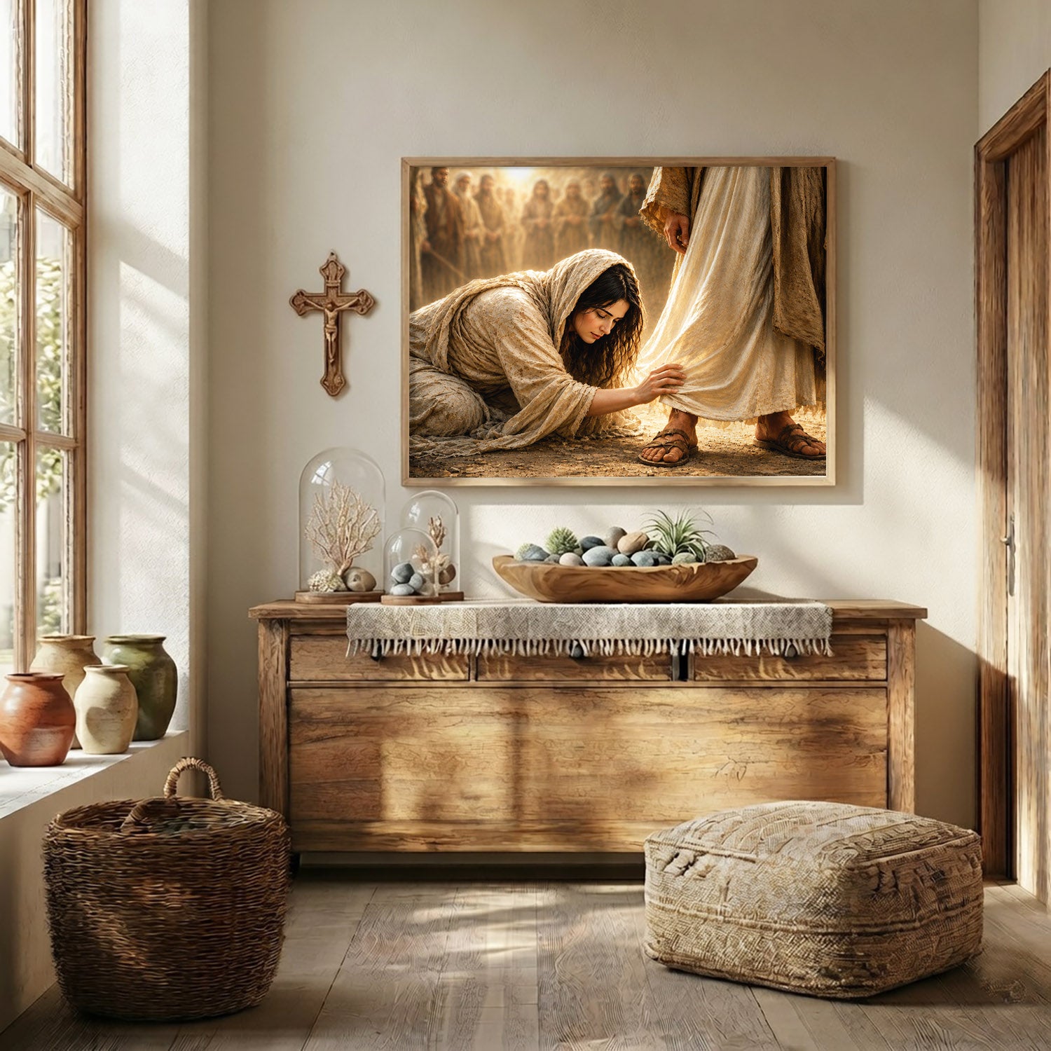 Faith at His Feet Christian Poster/Canvas
