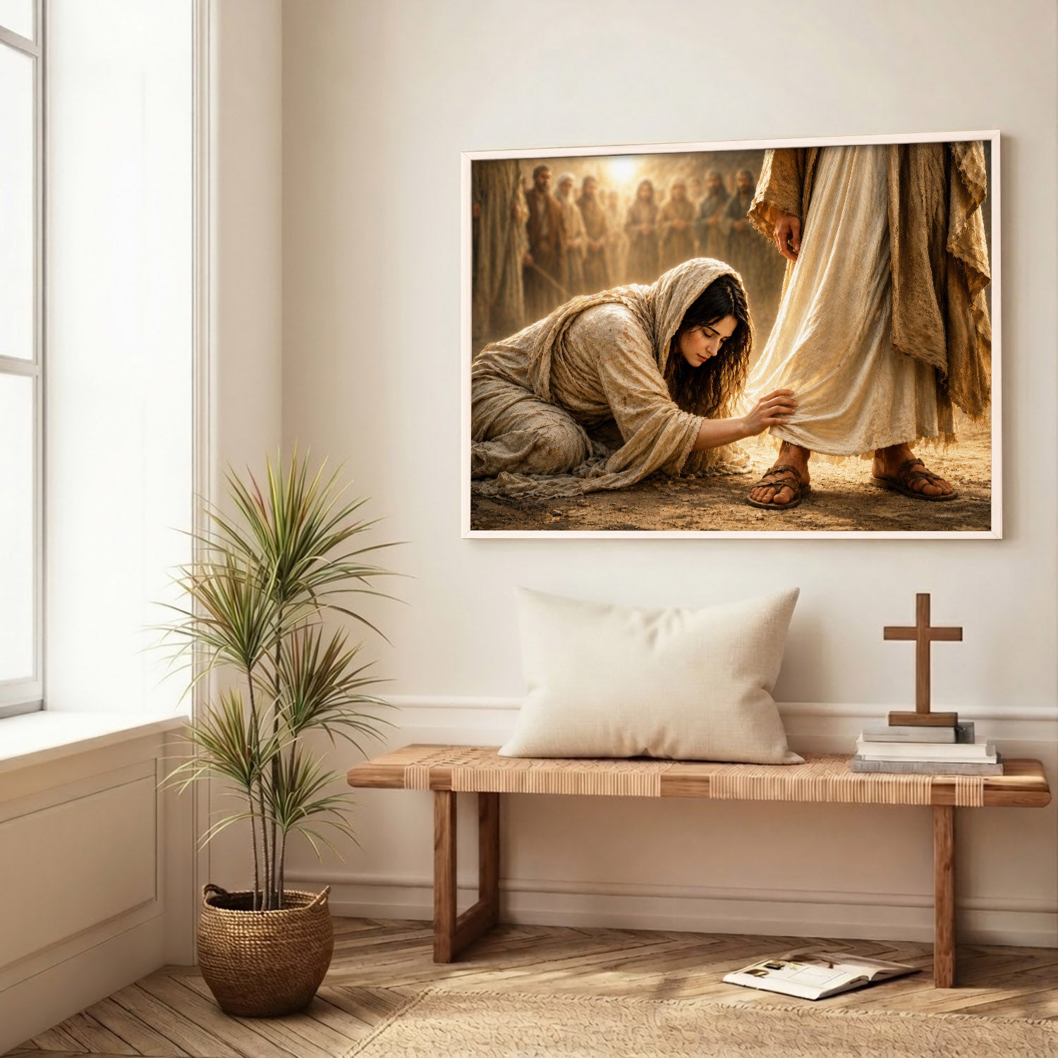 Faith at His Feet Christian Poster/Canvas