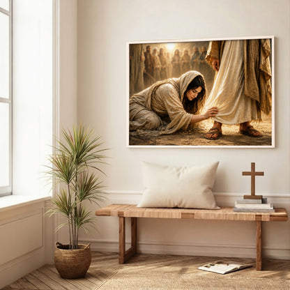 Faith at His Feet Christian Poster/Canvas