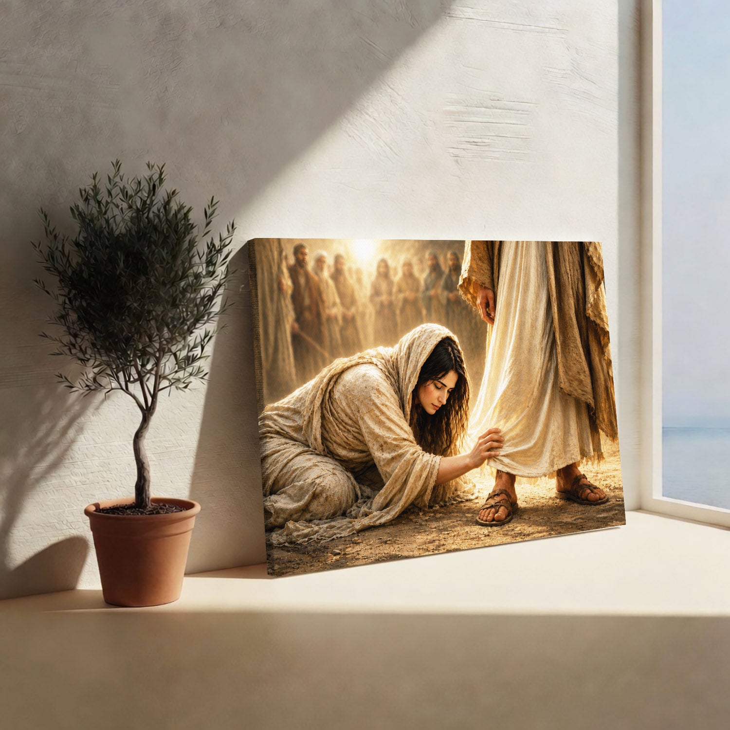 Faith at His Feet Christian Poster/Canvas