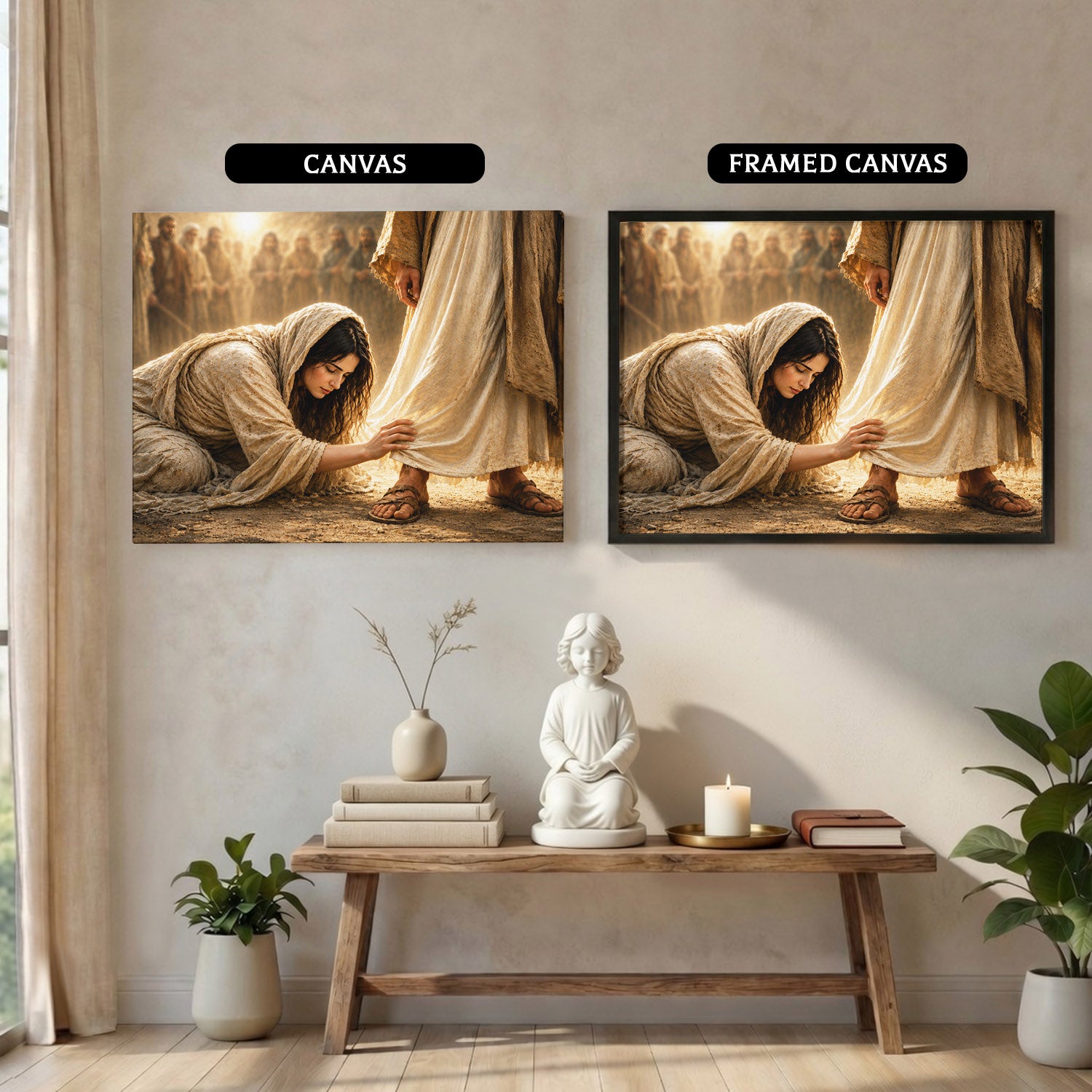 Faith at His Feet Christian Poster/Canvas