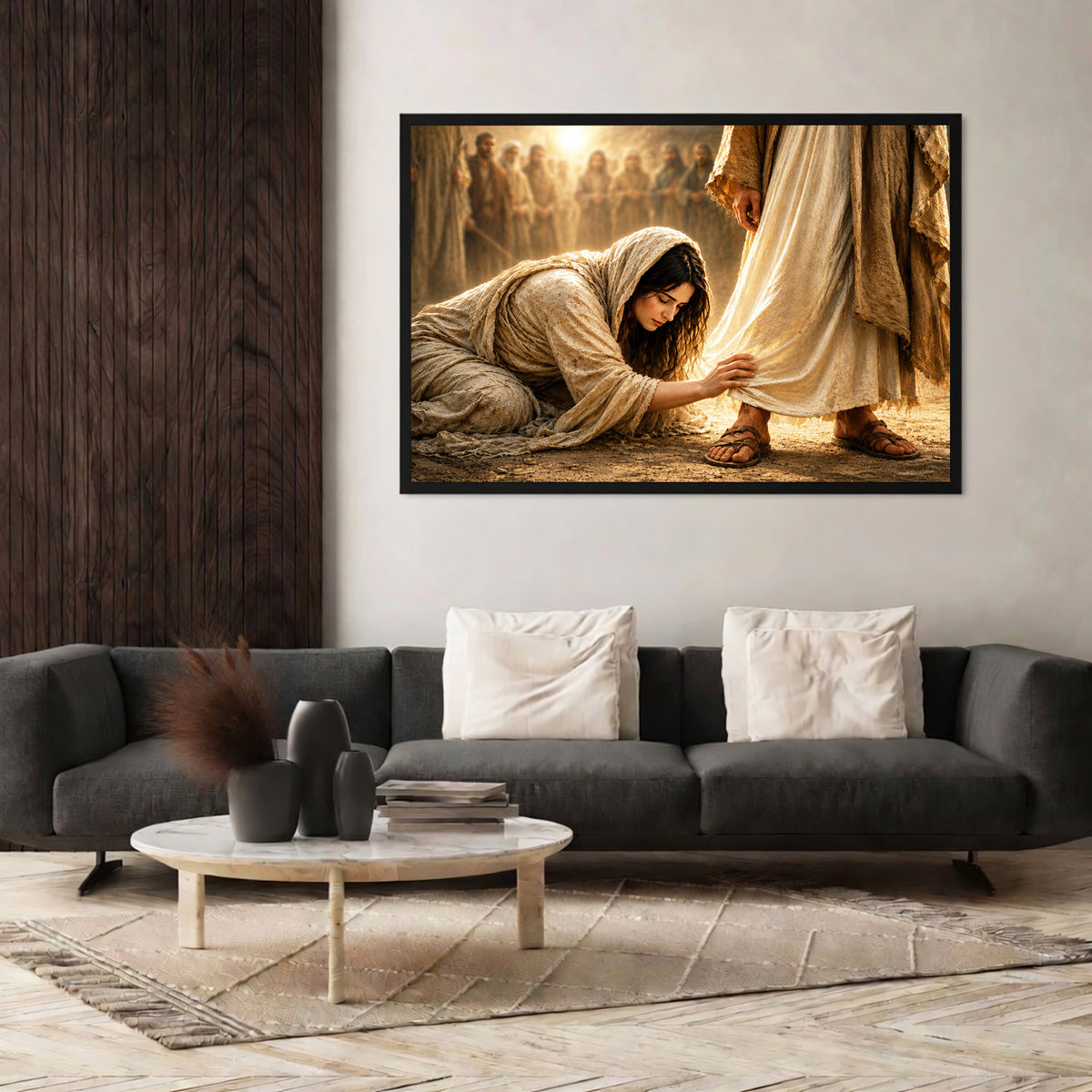 Faith at His Feet Christian Poster/Canvas