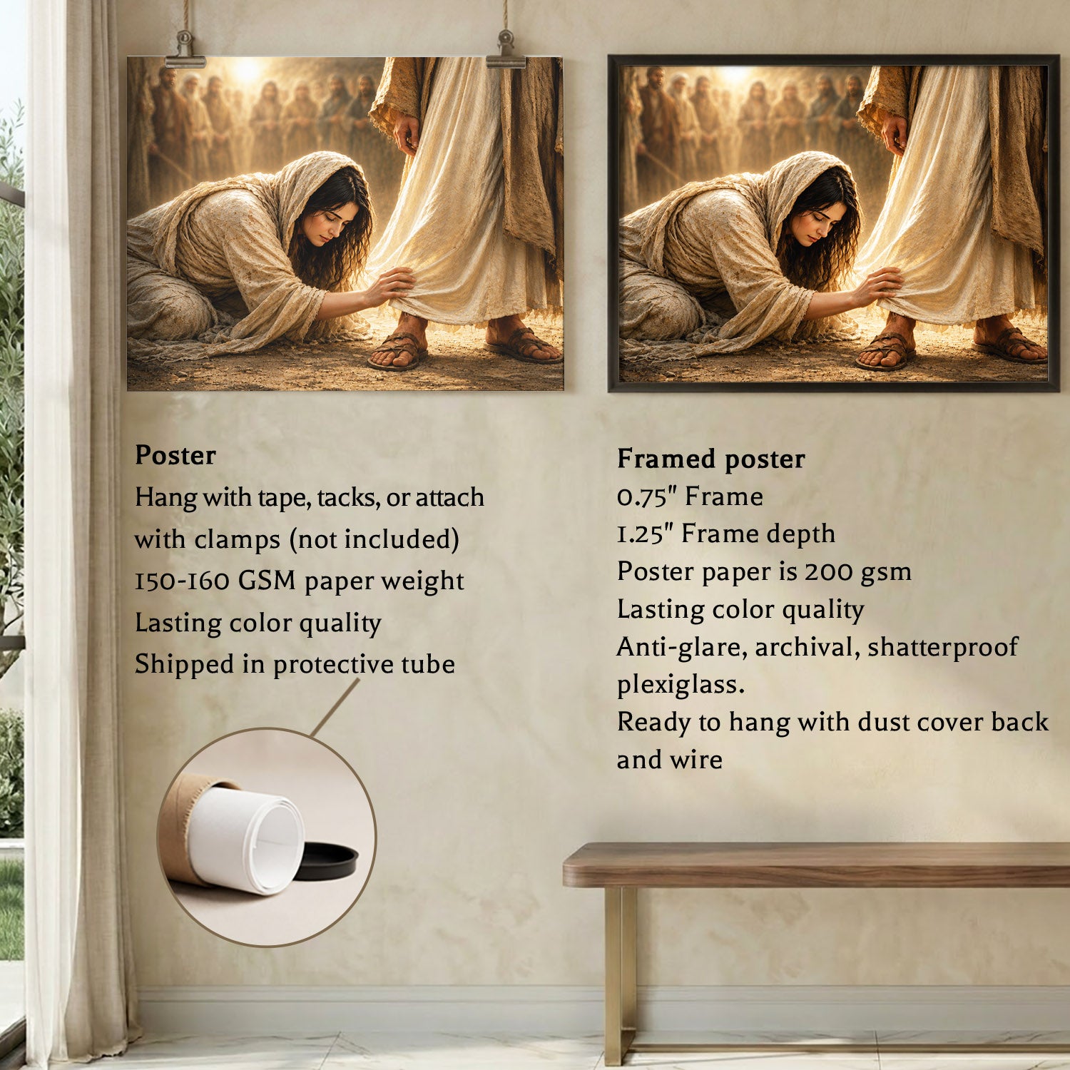 Faith at His Feet Christian Poster/Canvas