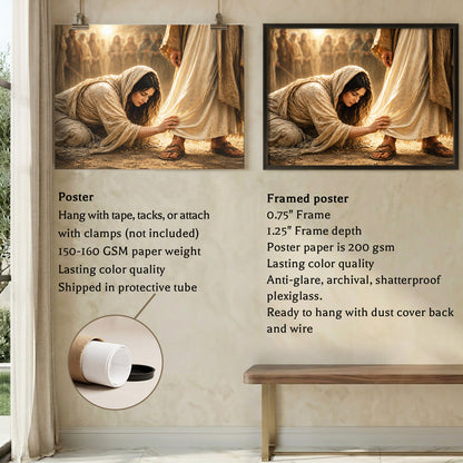 Faith at His Feet Christian Poster/Canvas