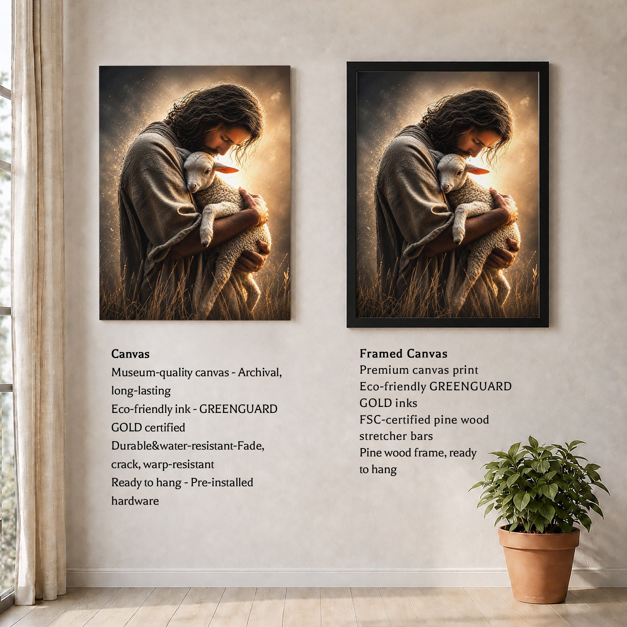 Jesus Holding the Lost Lamb Poster/Canvas