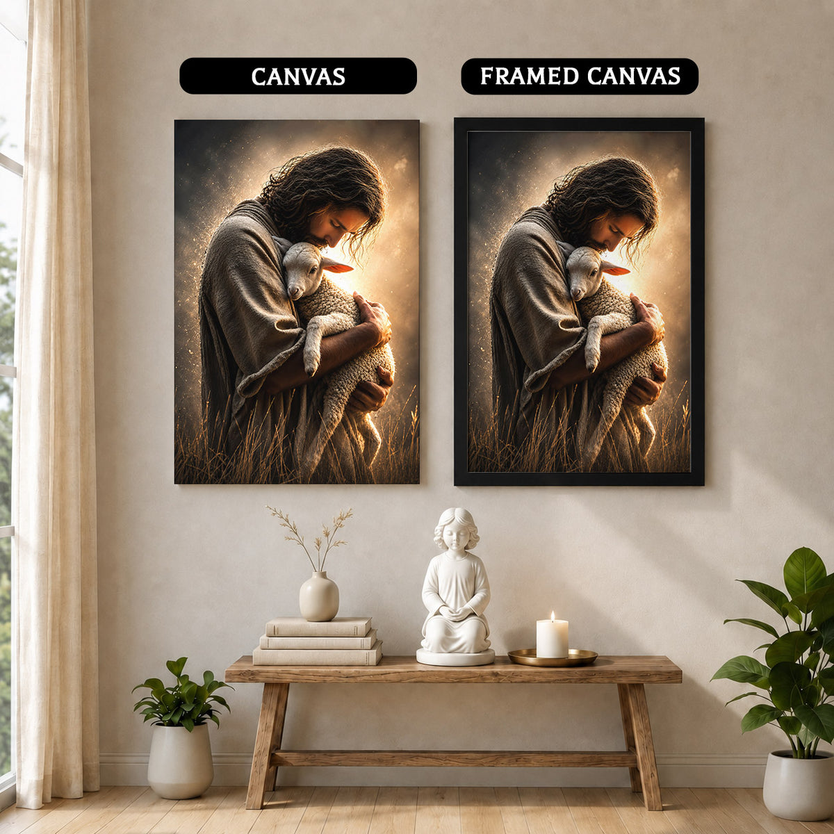 Jesus Holding the Lost Lamb Poster/Canvas