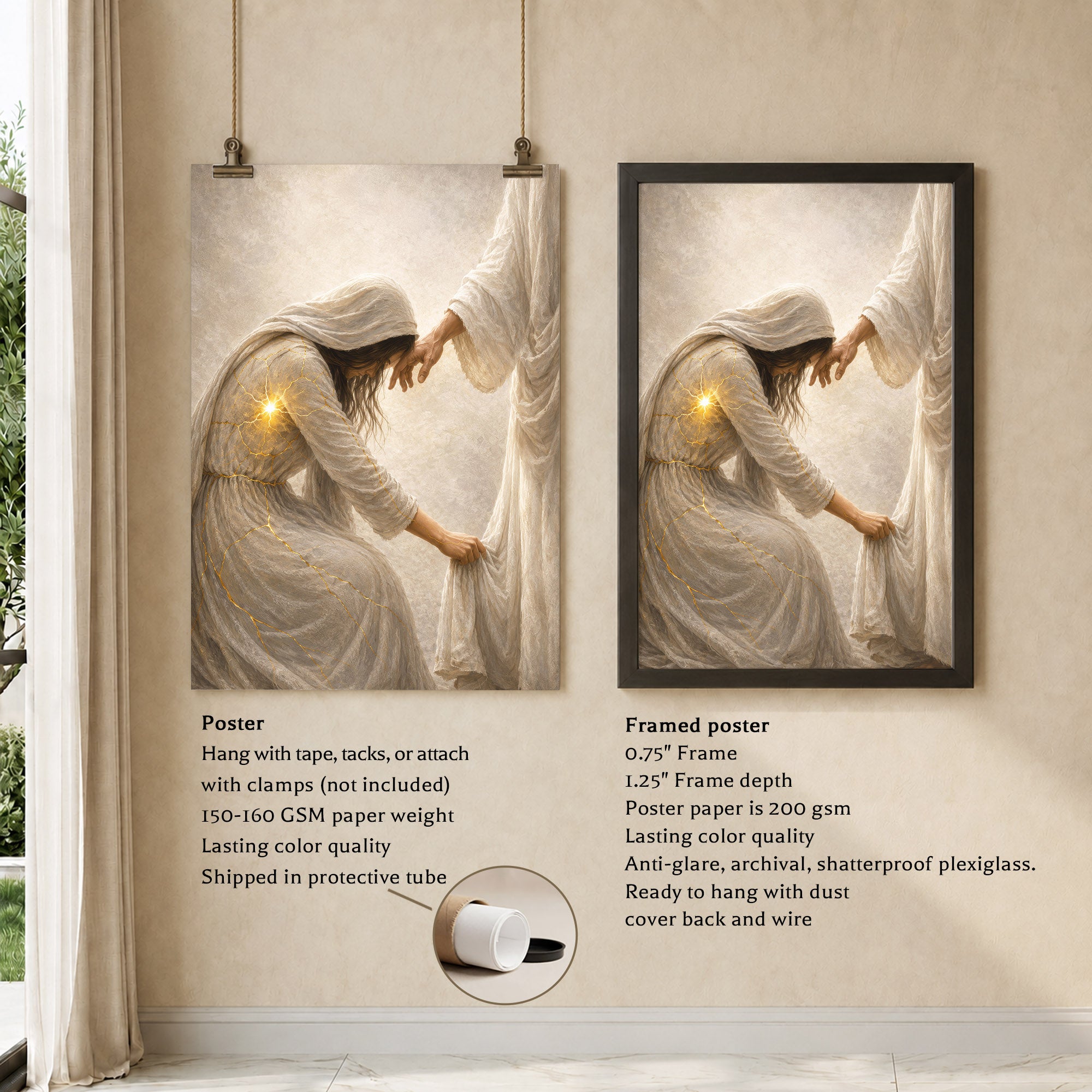 Jesus Healing the Broken Soul Christian Poster/Canvas