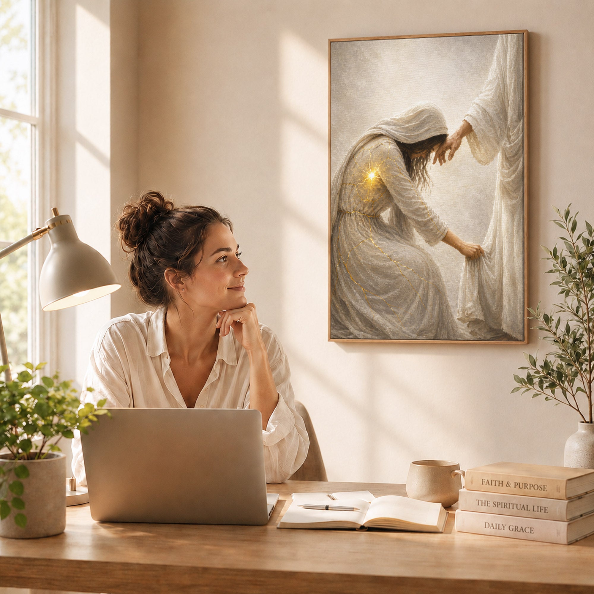 Jesus Healing the Broken Soul Christian Poster/Canvas