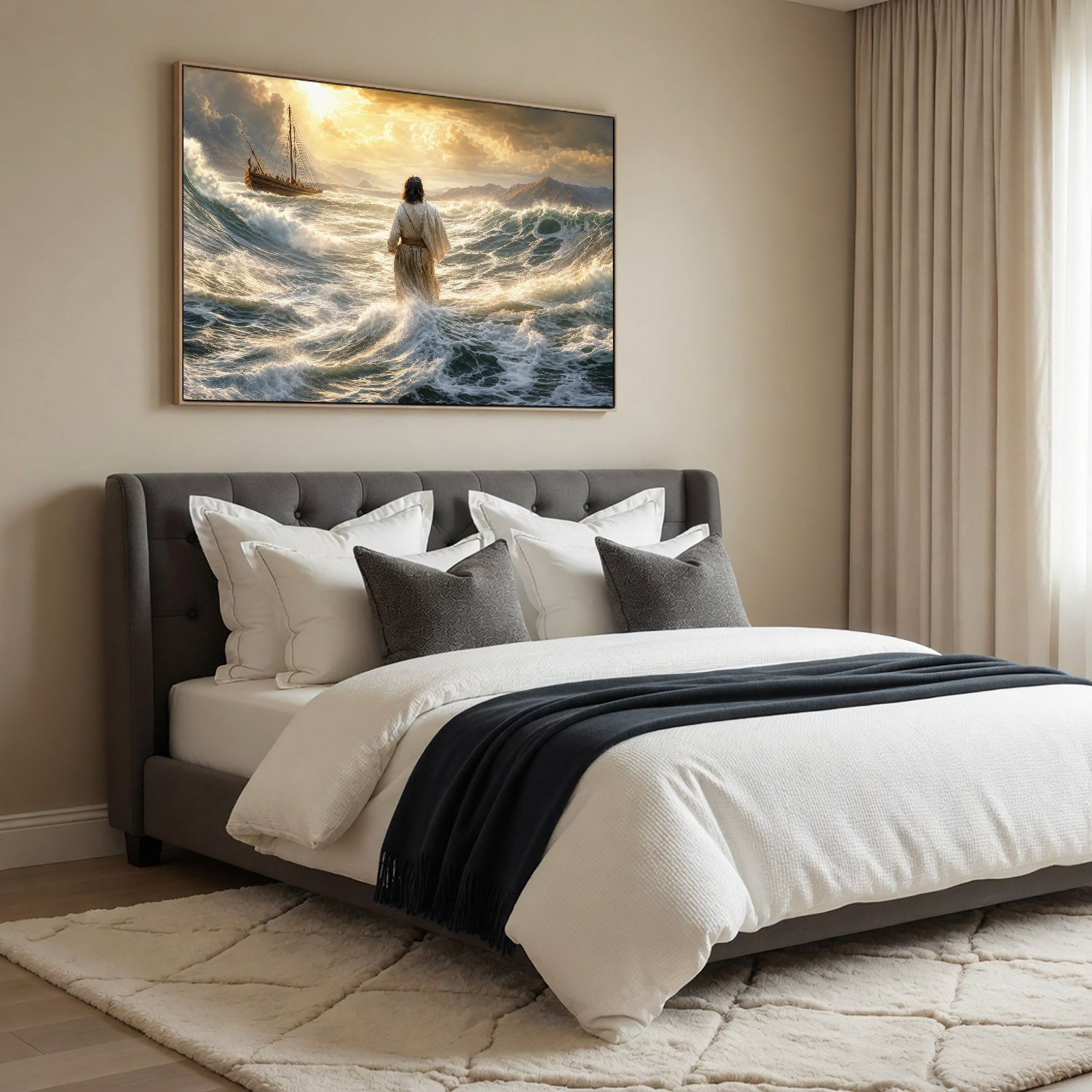 Faith Through the Storm Christian Ocean Poster/Canvas