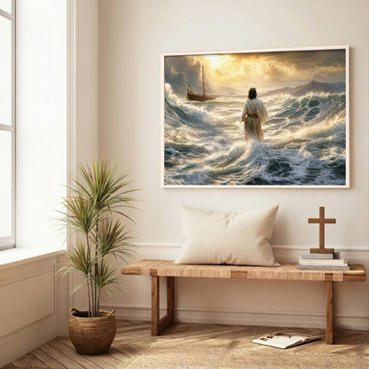 Faith Through the Storm Christian Ocean Poster/Canvas