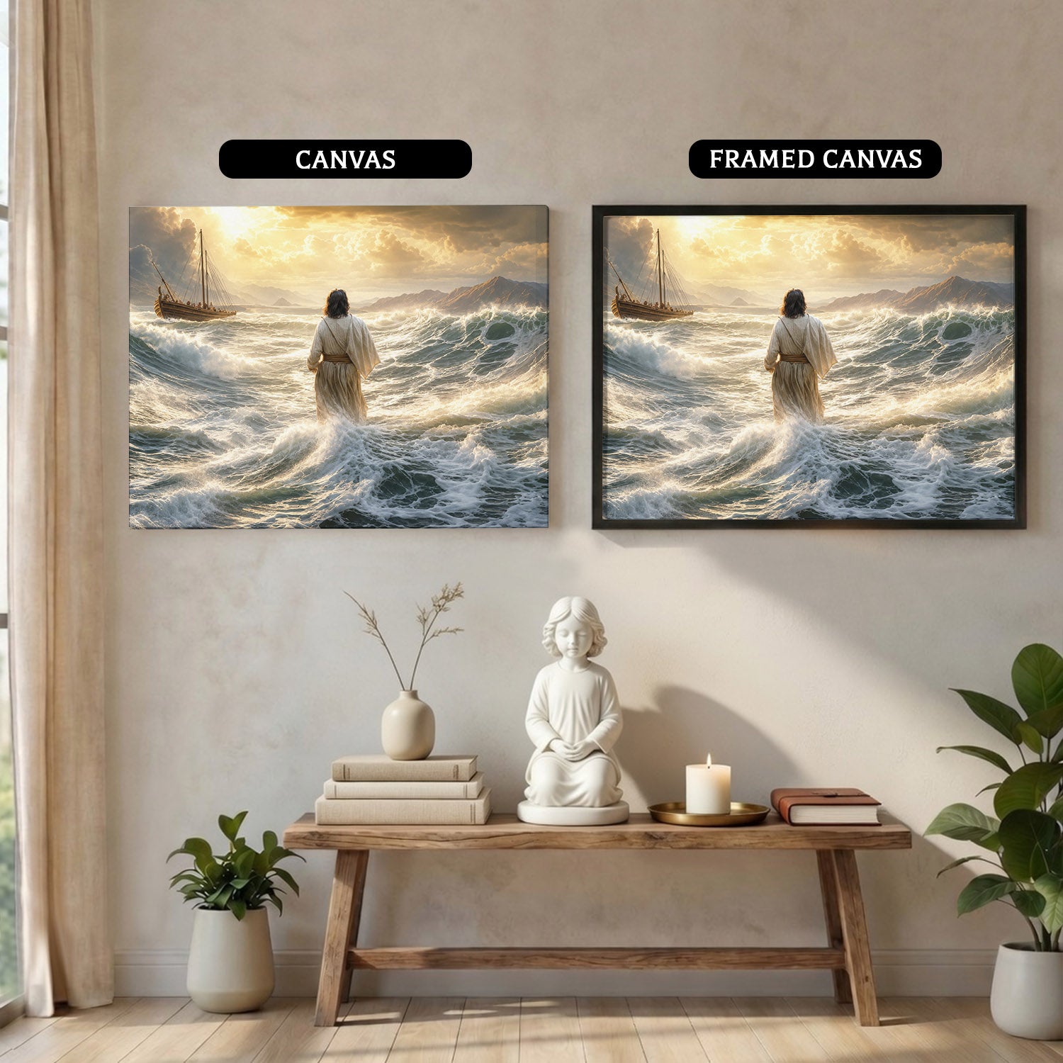 Faith Through the Storm Christian Ocean Poster/Canvas