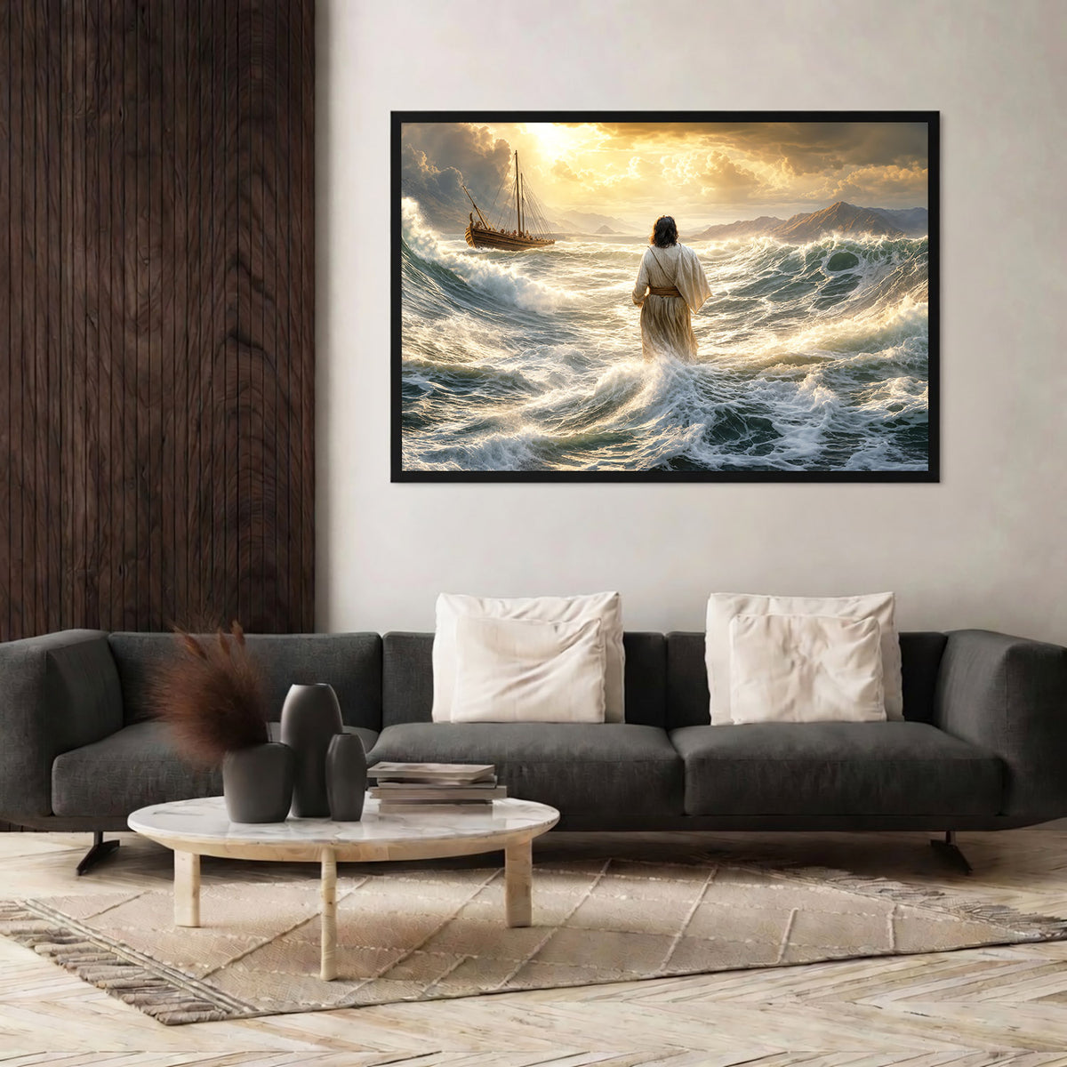 Faith Through the Storm Christian Ocean Poster/Canvas