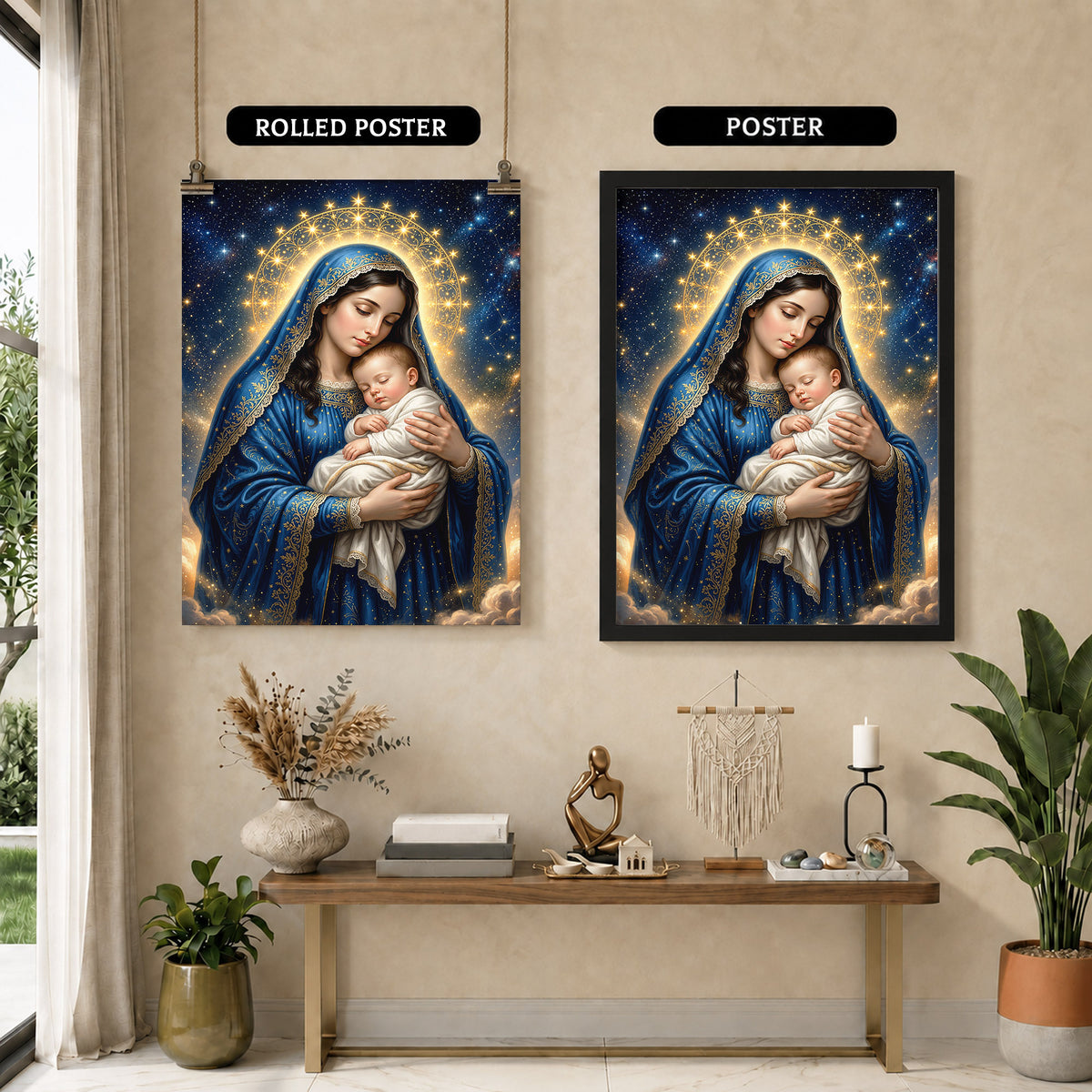 Madonna and Sleeping Child Heavenly Poster/Canvas