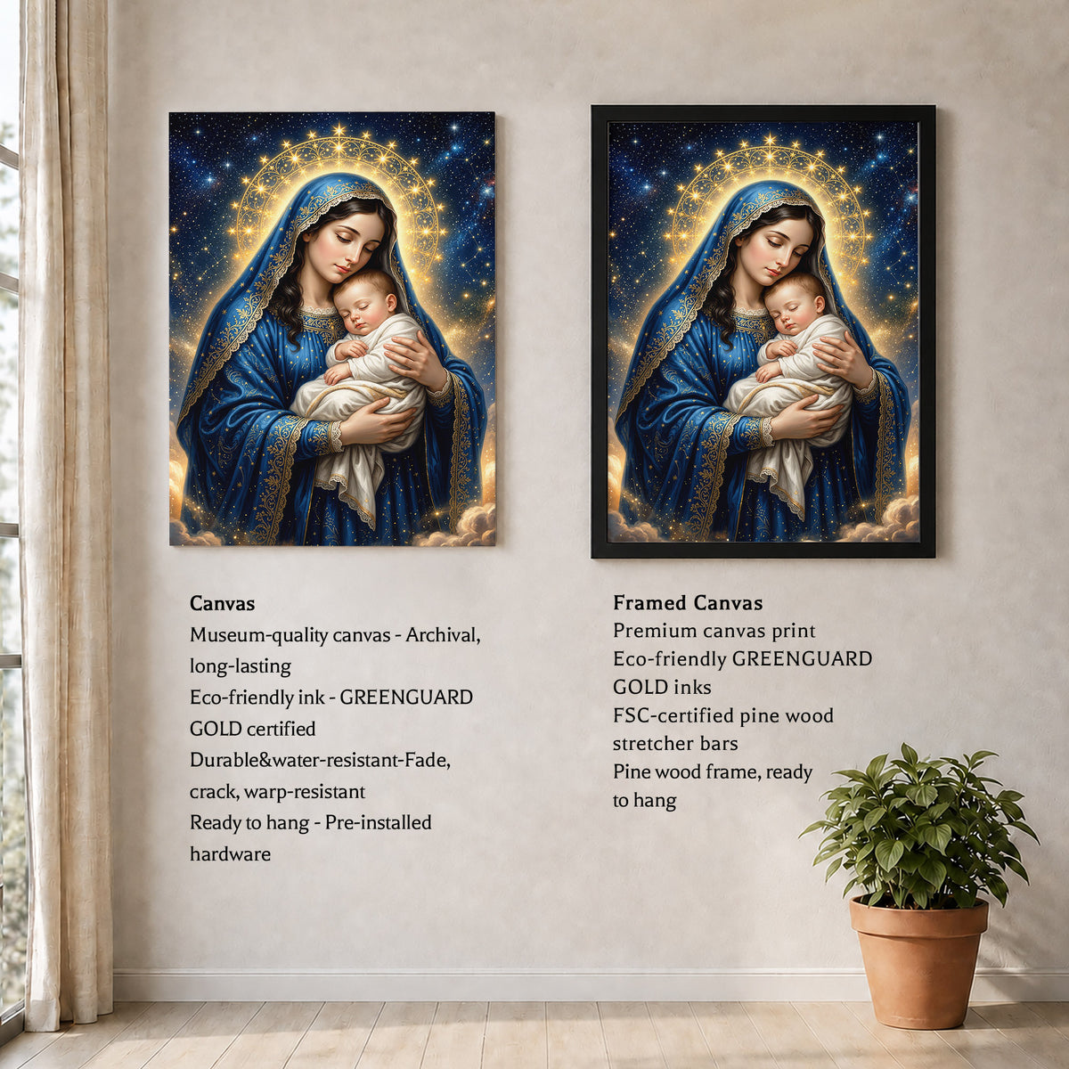 Madonna and Sleeping Child Heavenly Poster/Canvas