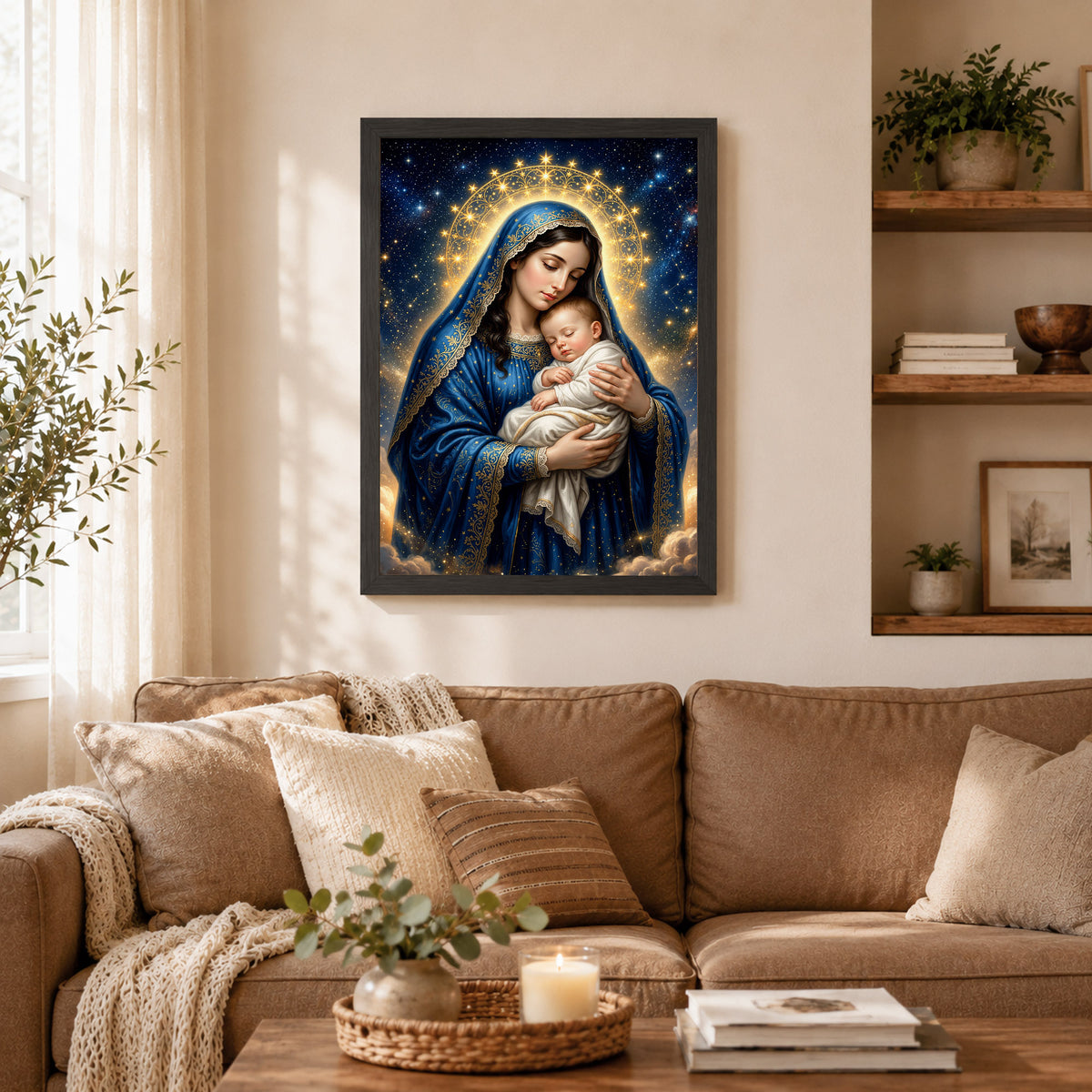 Madonna and Sleeping Child Heavenly Poster/Canvas