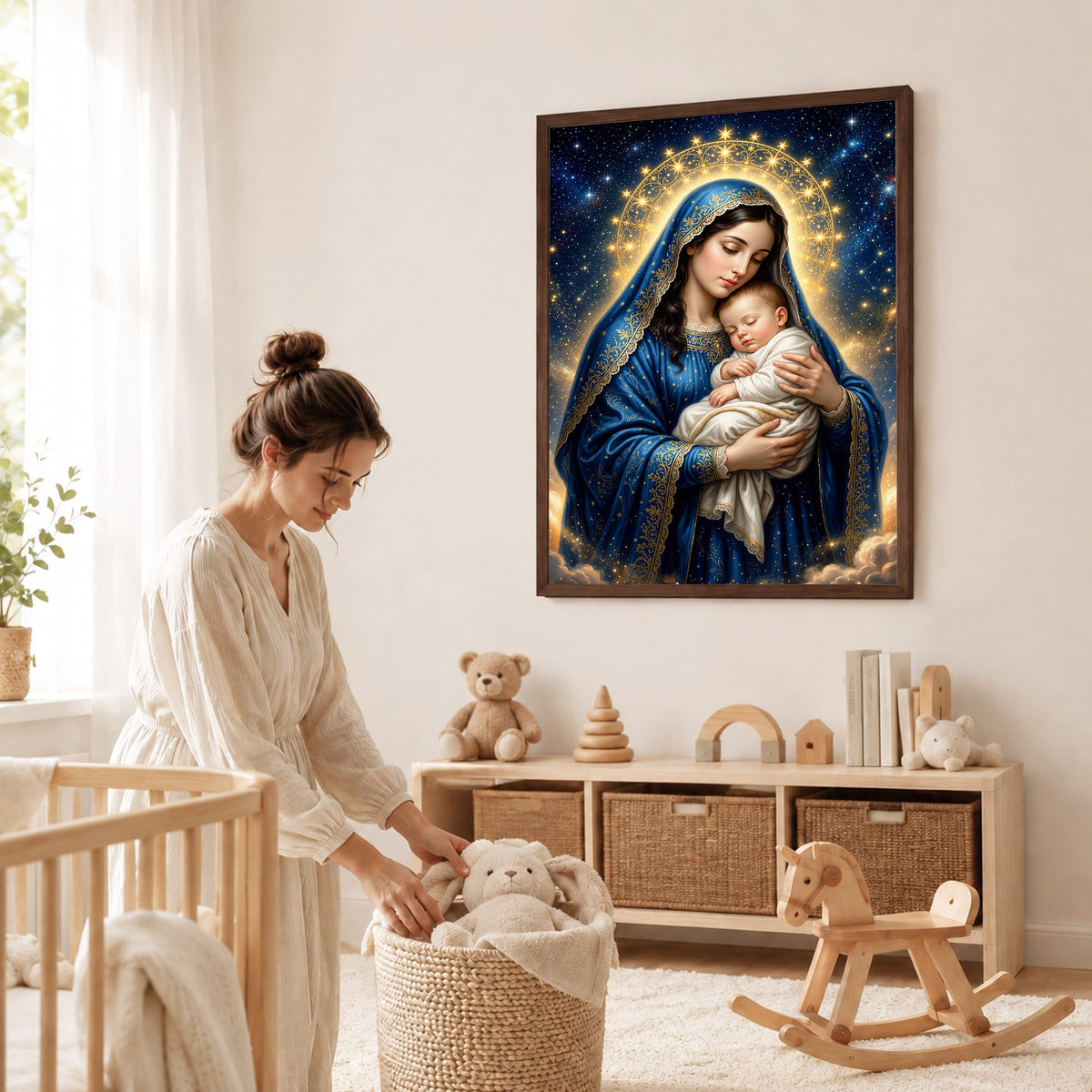Madonna and Sleeping Child Heavenly Poster/Canvas
