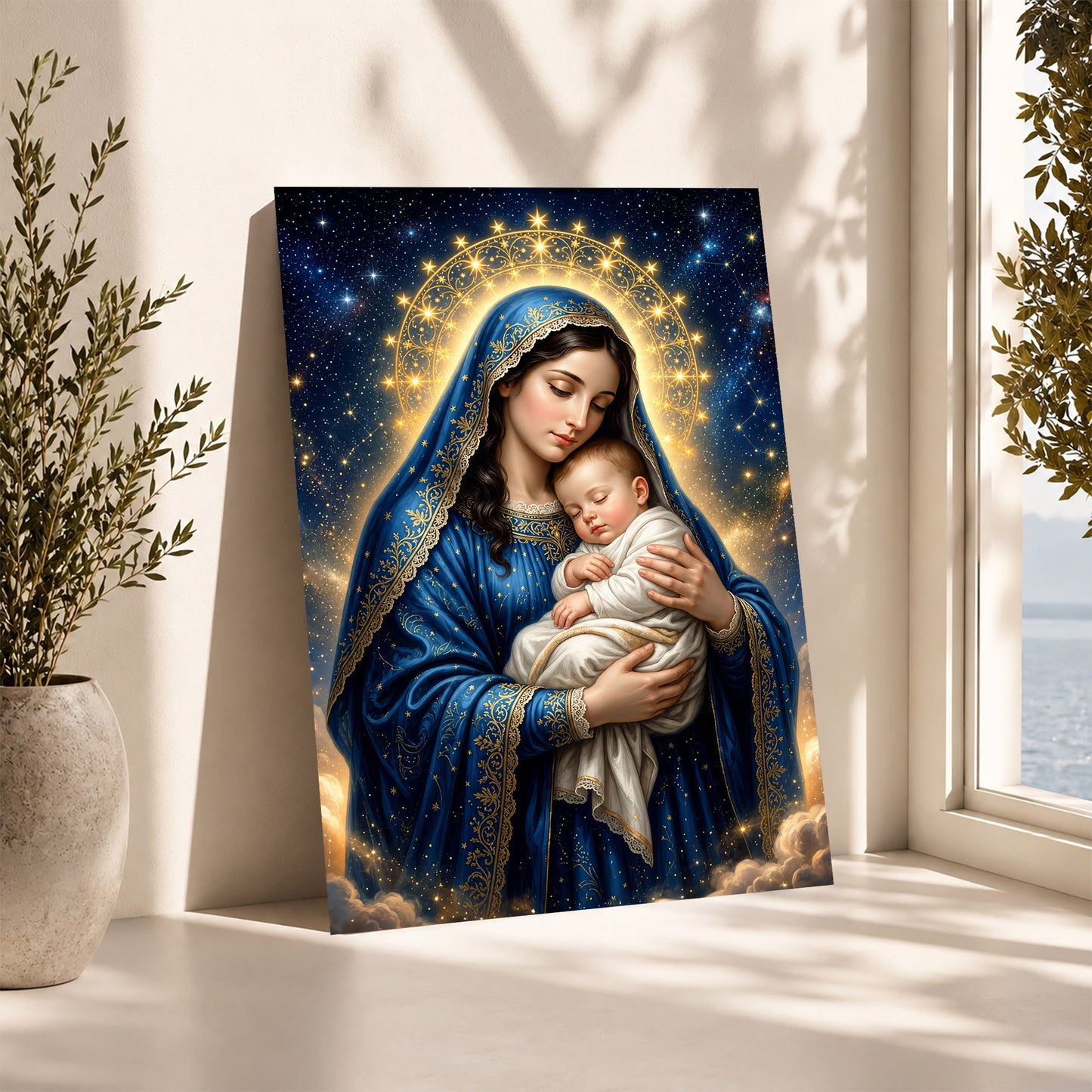 Madonna and Sleeping Child Heavenly Poster/Canvas