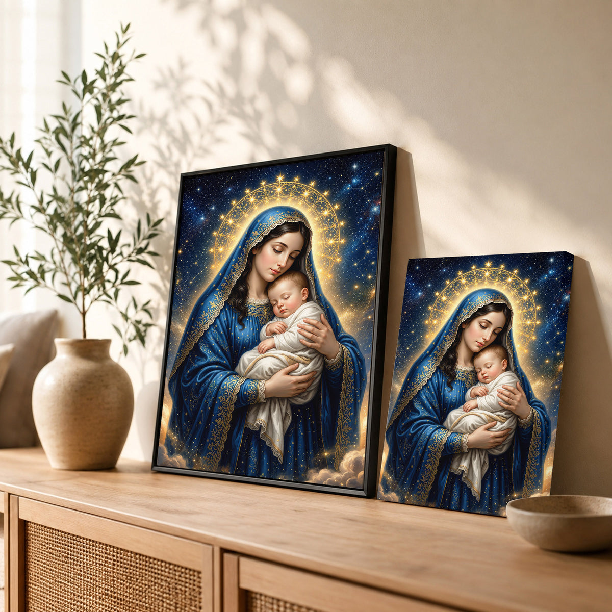 Madonna and Sleeping Child Heavenly Poster/Canvas