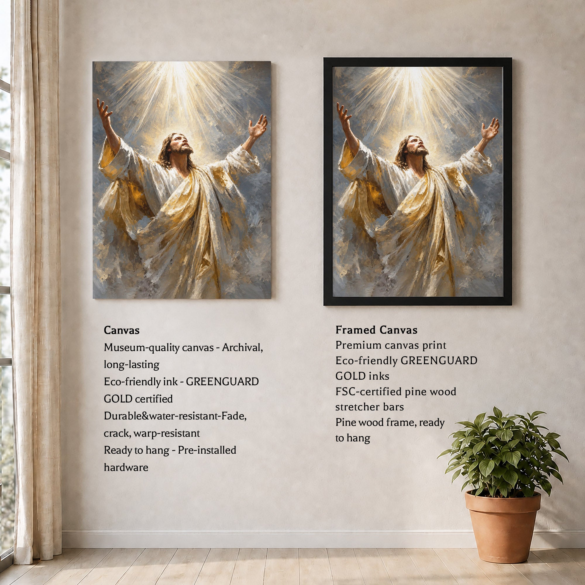 Jesus Ascension in Divine Light Poster/Canvas