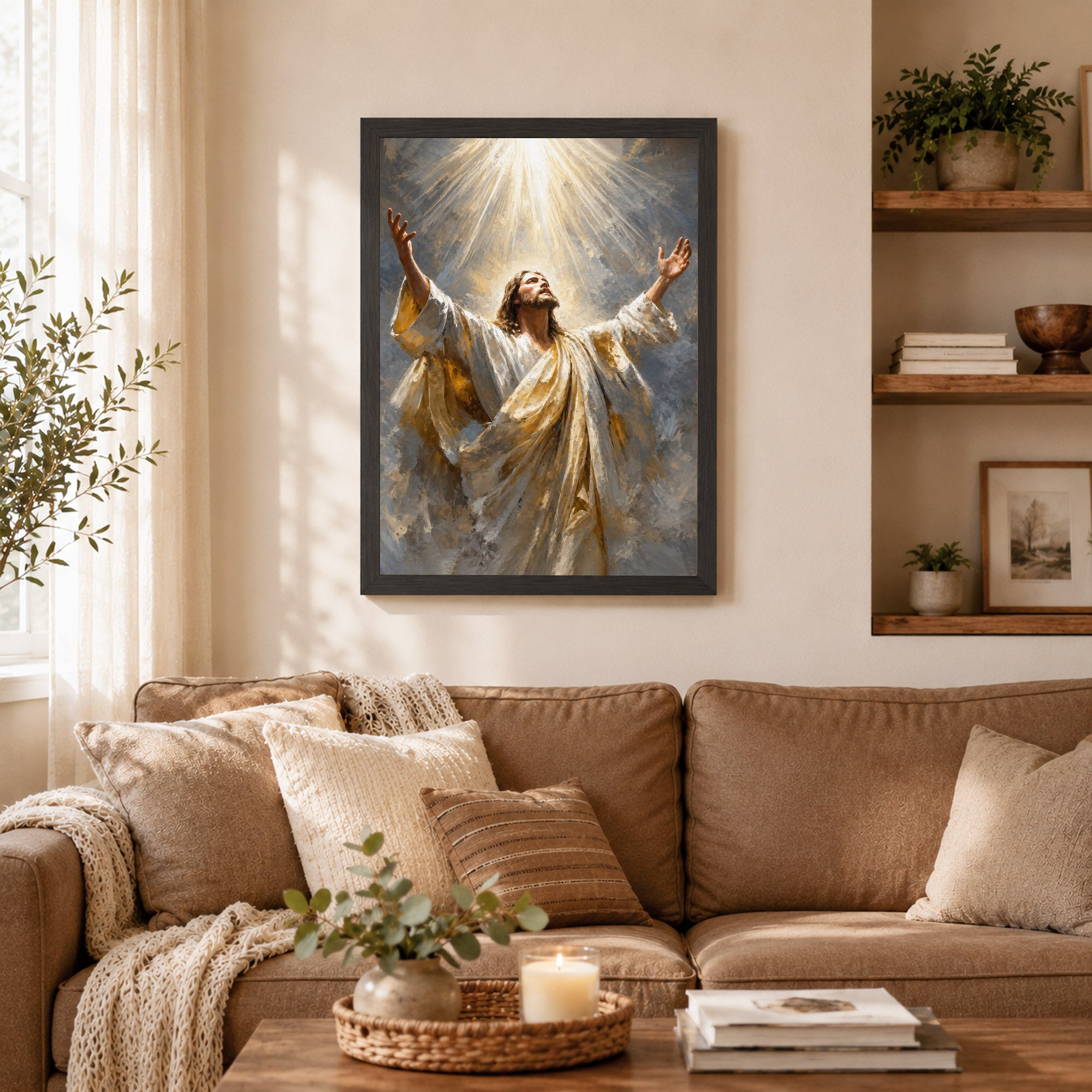 Jesus Ascension in Divine Light Poster/Canvas