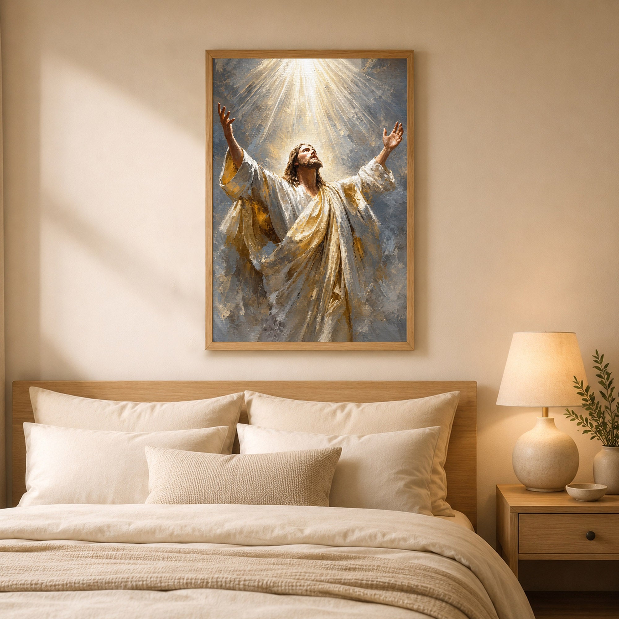 Jesus Ascension in Divine Light Poster/Canvas