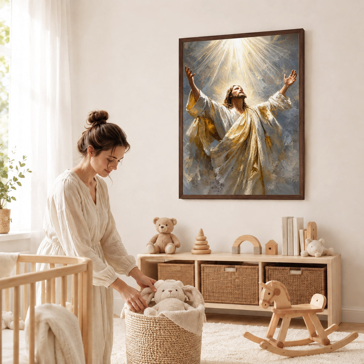 Jesus Ascension in Divine Light Poster/Canvas