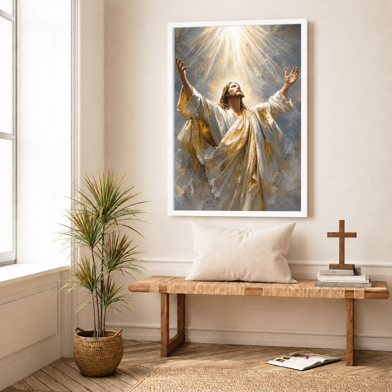 Jesus Ascension in Divine Light Poster/Canvas