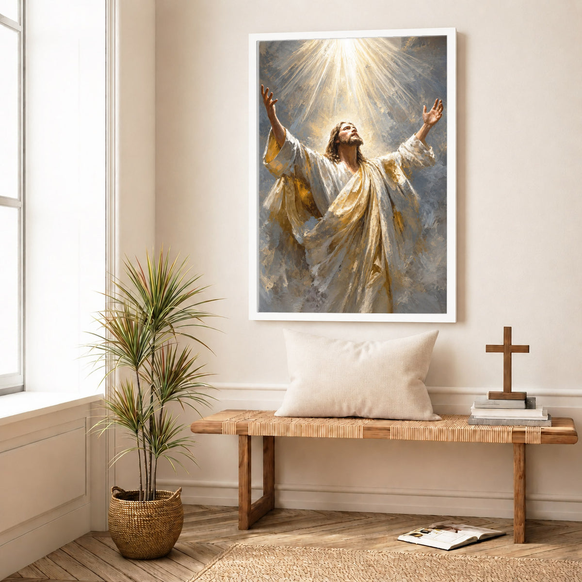 Jesus Ascension in Divine Light Poster/Canvas
