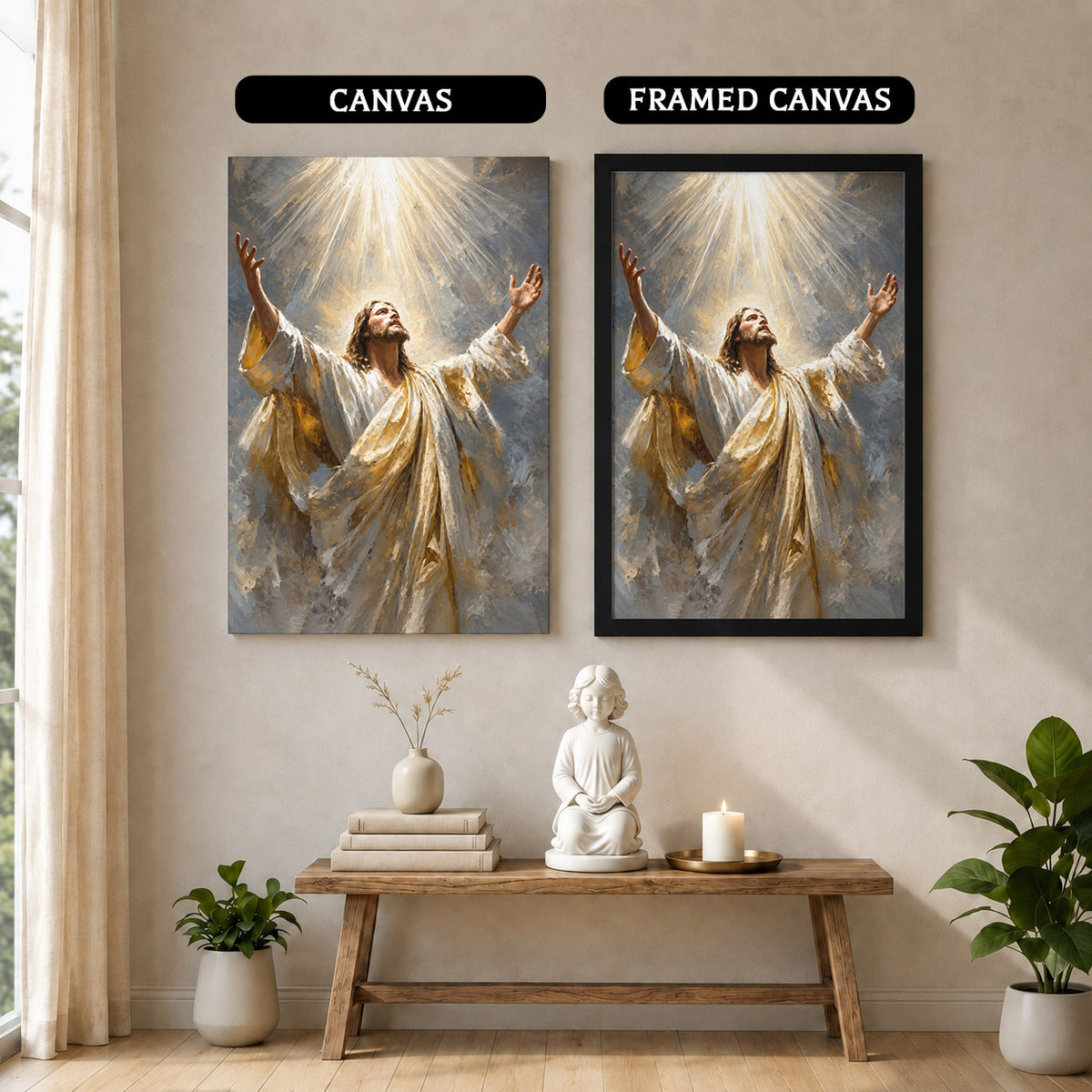 Jesus Ascension in Divine Light Poster/Canvas