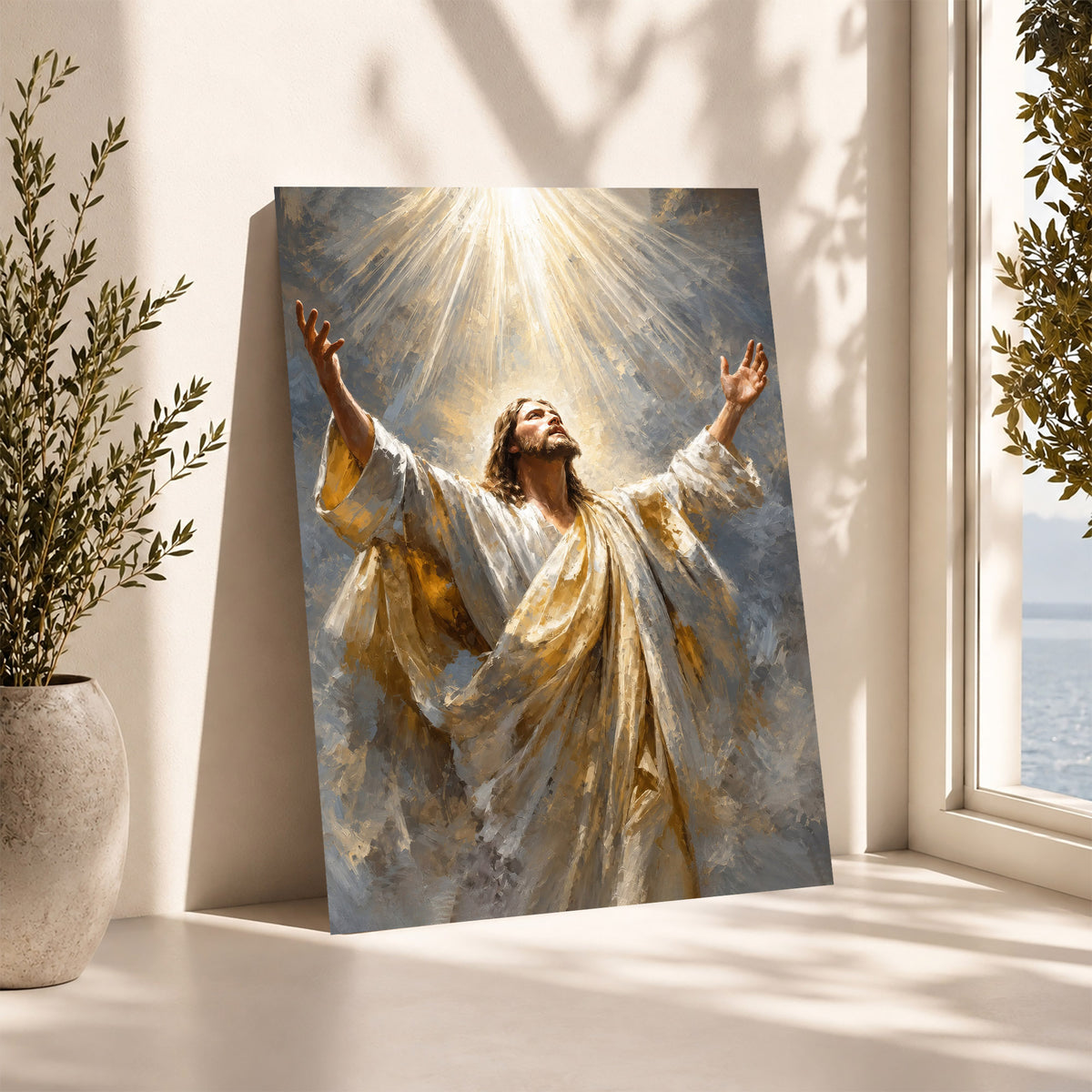 Jesus Ascension in Divine Light Poster/Canvas