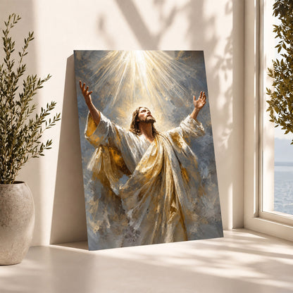Jesus Ascension in Divine Light Poster/Canvas